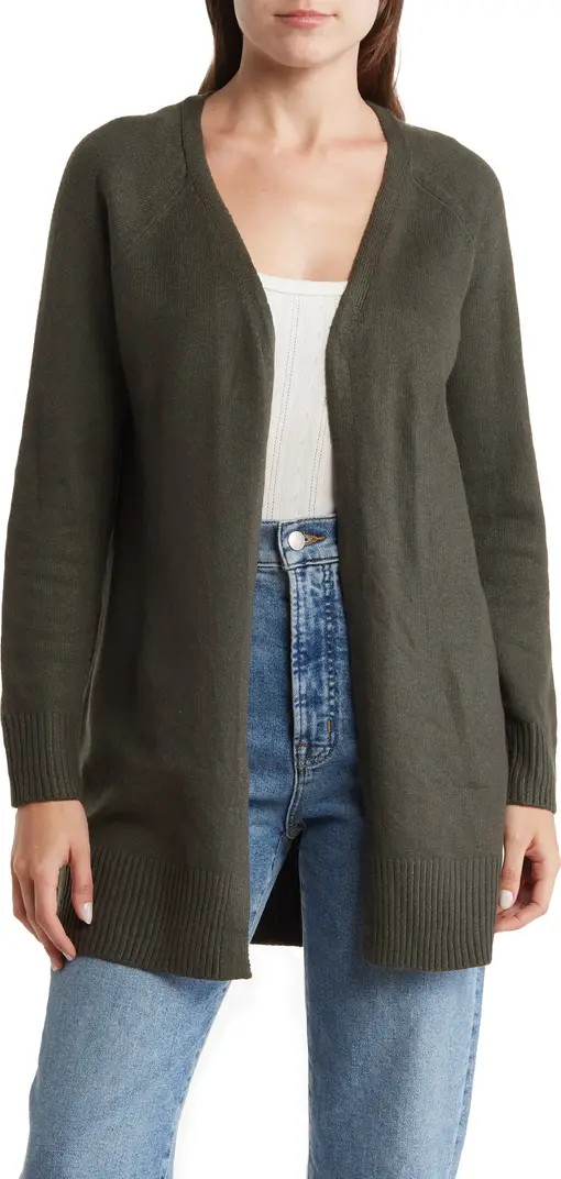 Sweet Romeo Smiley Face Open Front Longline Cardigan | Nordstromrack | Nordstrom Rack