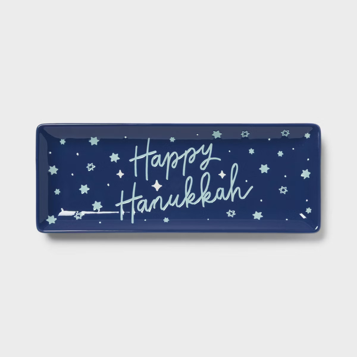 5.75"x14.875" Stoneware Hanukkah Rectangle Serving Platter - Spritz™ | Target