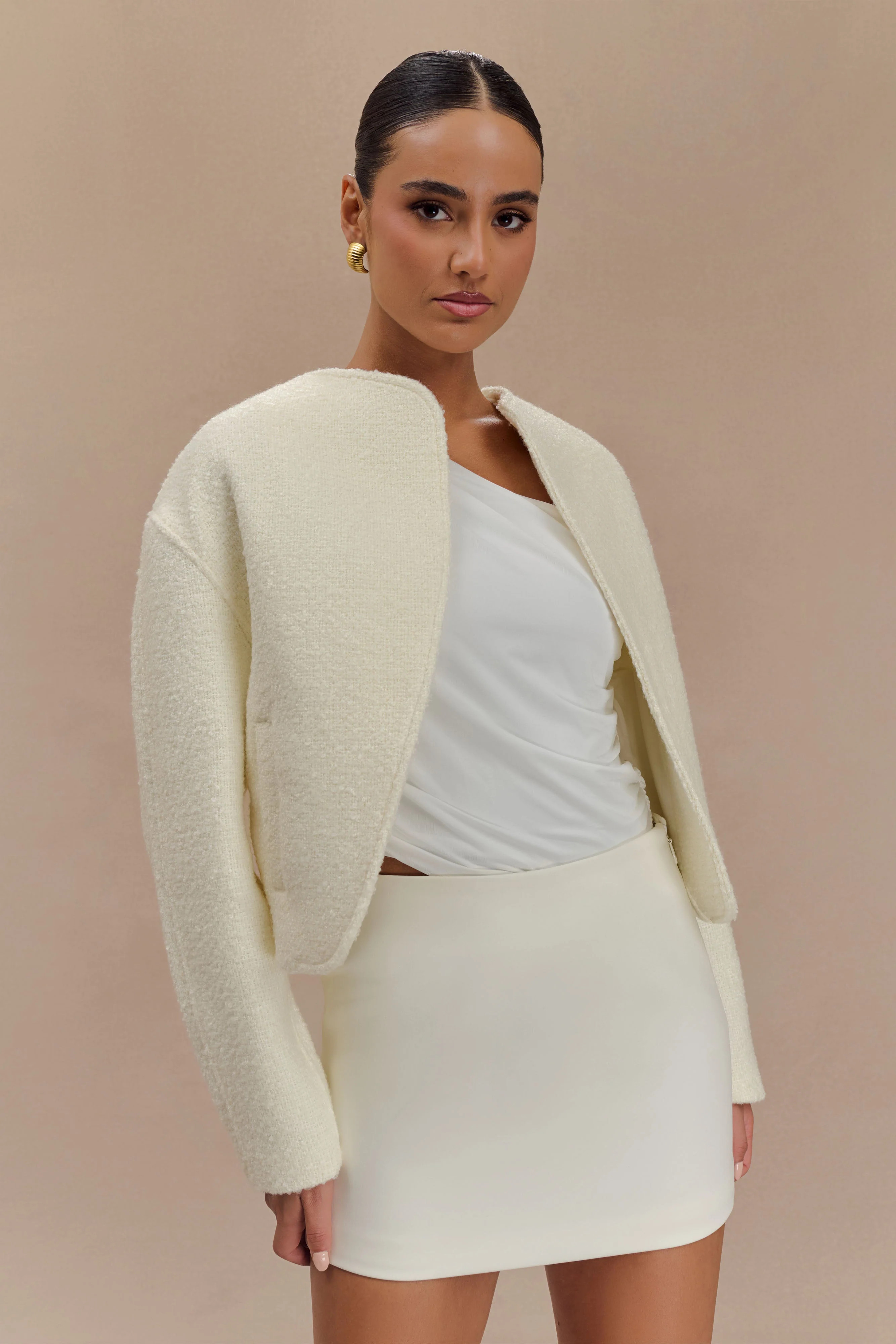 Bree Scarf And Jacket - Ivory | MESHKI US