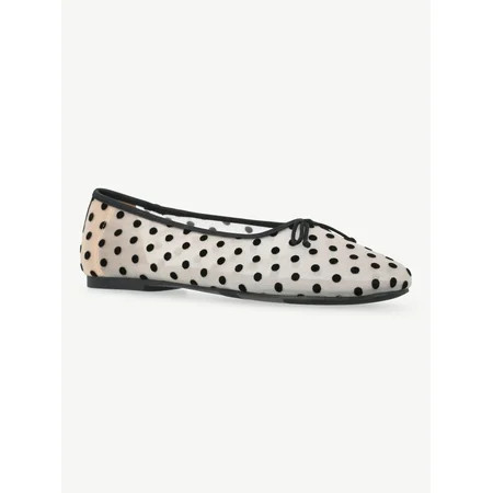 No Boundaries Women s Mesh Ballet Bow Flats | Walmart (US)
