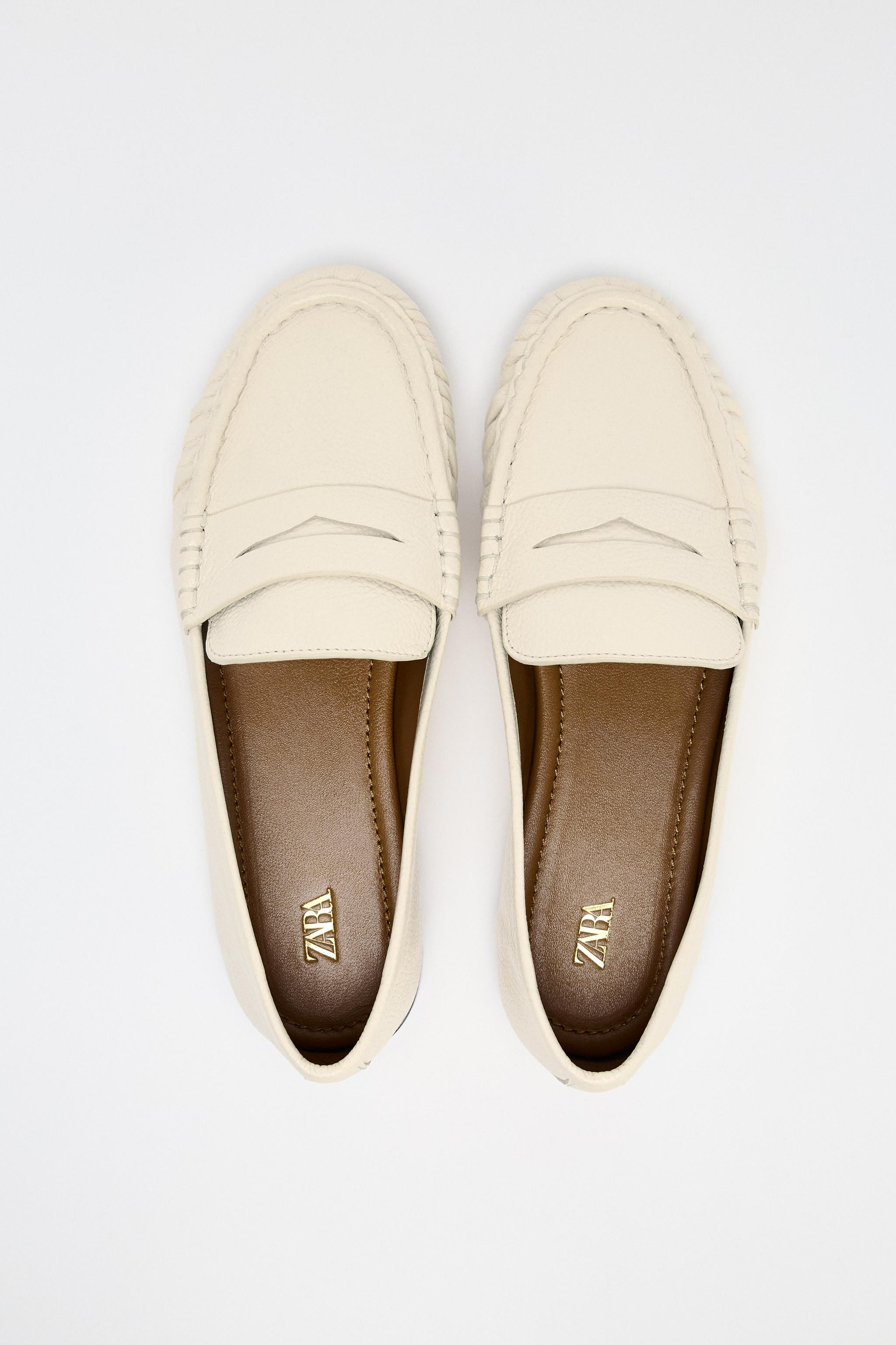 RUCHED LEATHER LOAFERS | Zara US