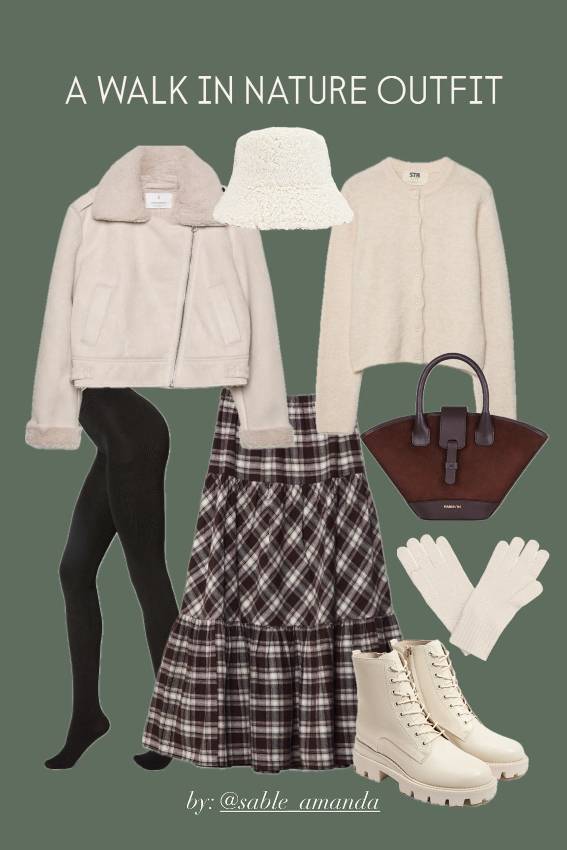 The coziest outfit to take a walk in nature in late fall. Wore this brown plaid skirt and faux shearling jacket while visiting the deer nature reserve in Denmark and enduring 9°C temperatures. ⛄️ Thermal leggings, hat and gloves might seem like accessories or extras but they are the key to keeping all the warmth in while still being able to put together a winter outfit look. 

#LTKSeasonal #LTKStyleTip #LTKTravel