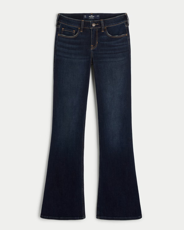 Low-Rise Dark Wash Boot Jeans | Hollister (US)