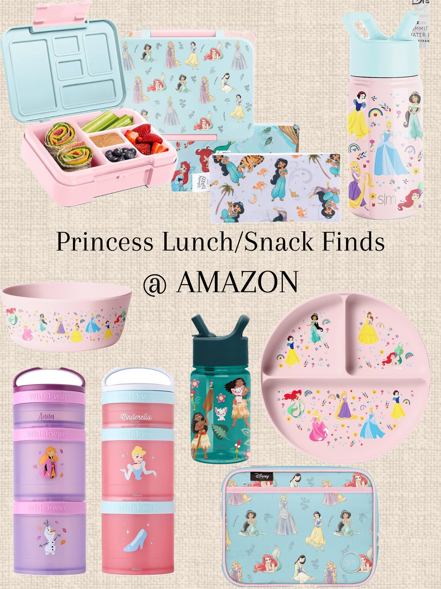 Disney Princess lunch and snack accessories at Amazon! The bento boxes and snack containers are perfect for the parks too!✨
.
Disneyland, wdw, Disney must haves, Disney world kids must haves, toddler snack cup, kids water bottles, blw, kids tableware, Cinderella, bento box, girls lunchbox, kids travel must haves, Tiana, Amazon kids, Amazon finds, snack containers, reusable snack bags, Disney family must haves, Amazon Disney finds, silicone toddler plates

#LTKfamily #LTKkids #LTKbaby