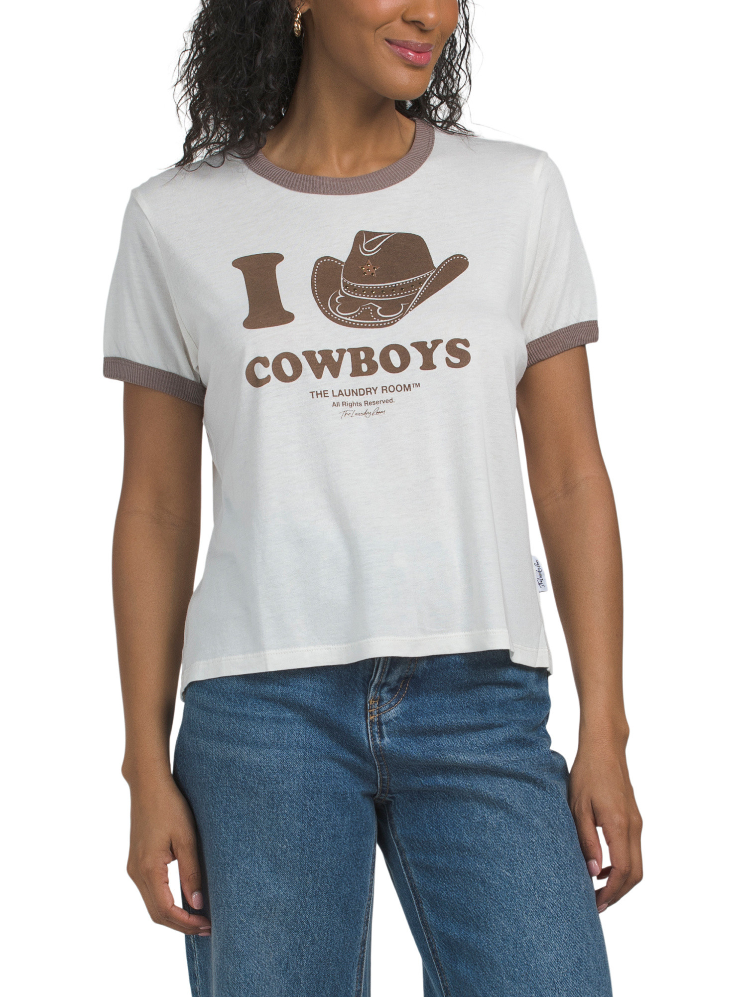 I Heart Cowboys Perfect Ringer Tee | TJ Maxx