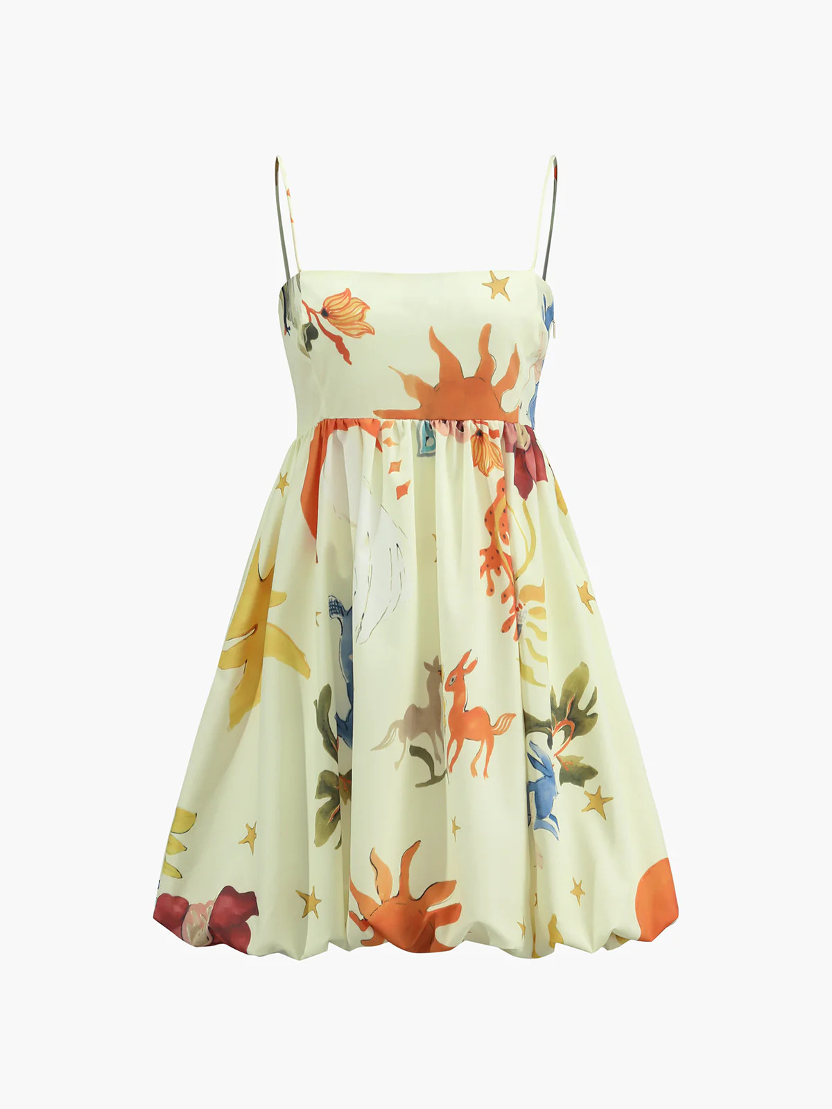 Vintage Print Balloon Dress | Commense