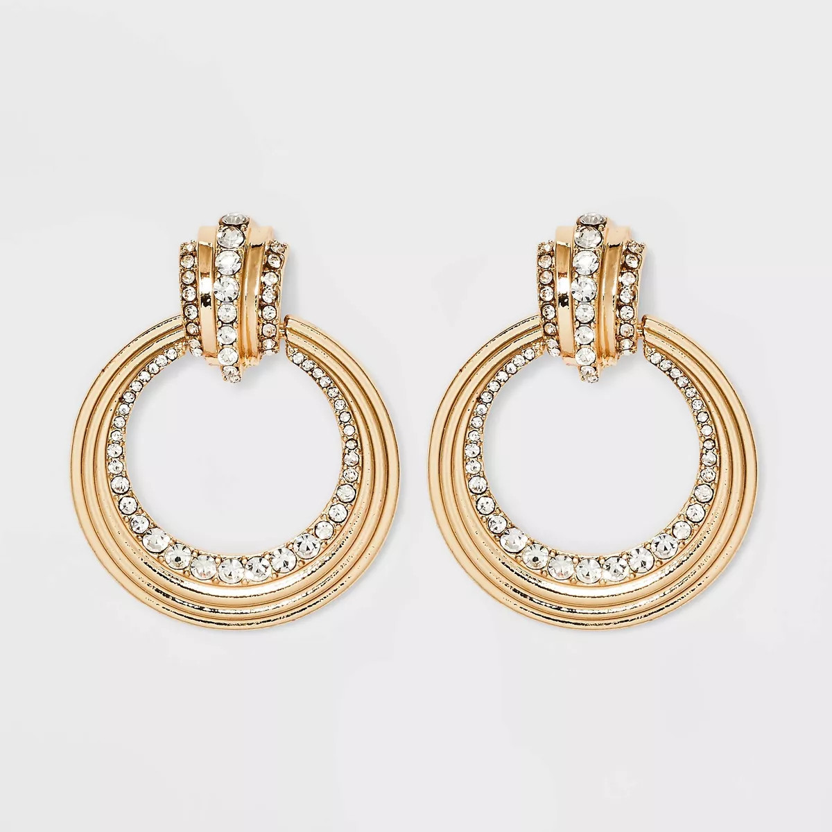 SUGARFIX by BaubleBar Crystal Interlocking Hoop Earrings - Gold | Target