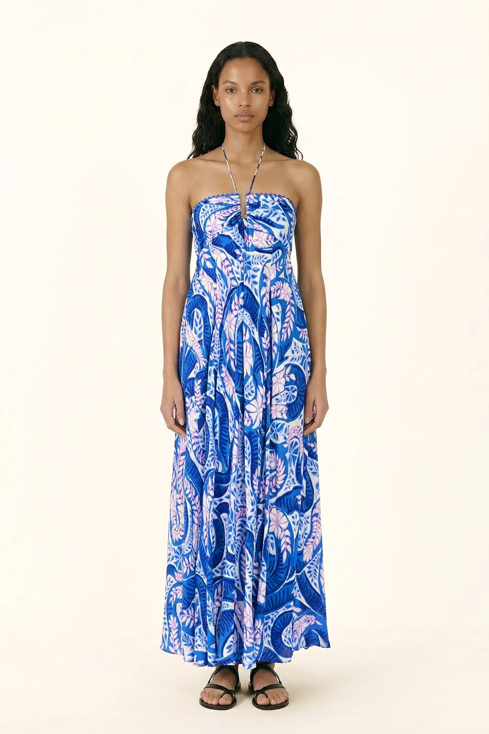 Long Dress Carla - Blue Holy Snake | Poupette St Barth