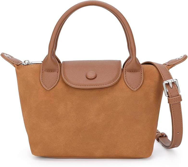 Quilted Crossbody Bags for Women, Designer Hobo Shoulder Purse, Suede Fall Tote Handbags with Two... | Amazon (US)