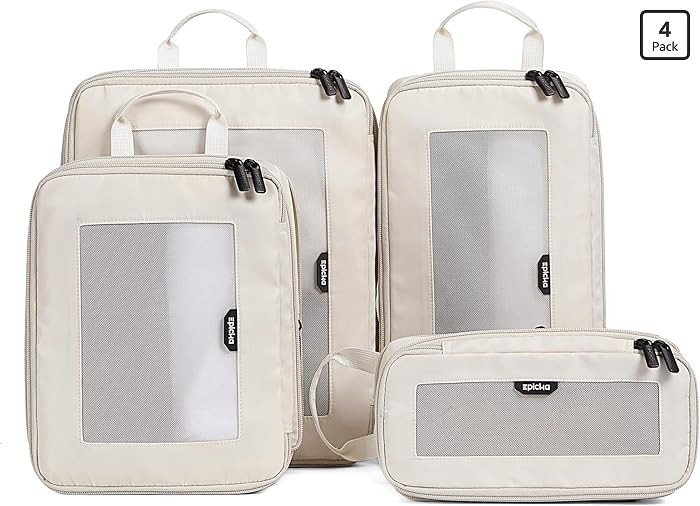 EPICKA TripCozy Compression Packing Cubes - 4 Set Durable Travel Organizer Bags with Mesh Top, Ex... | Amazon (US)