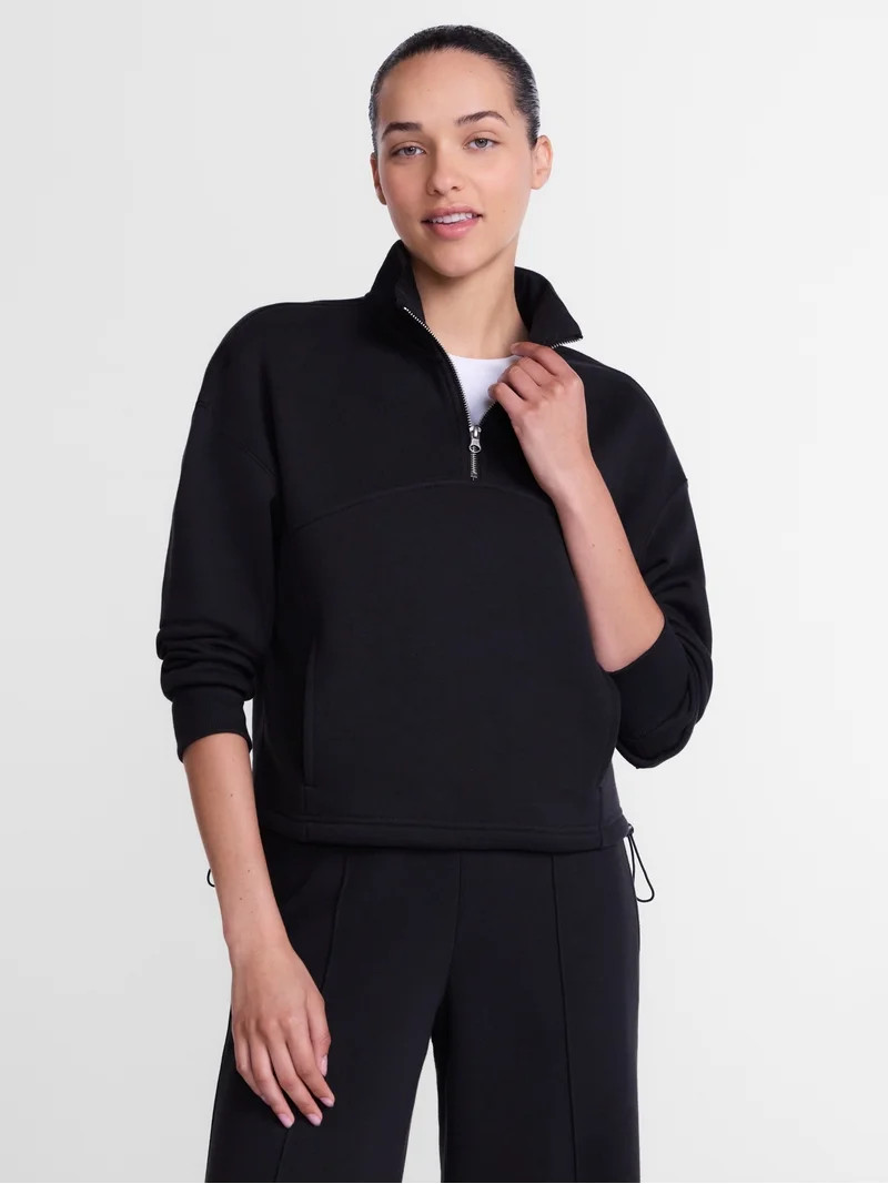 Athletic Works Women's Quarter Zip Fleece Sweatshirt, Sizes XS-XXXL | Walmart (US)