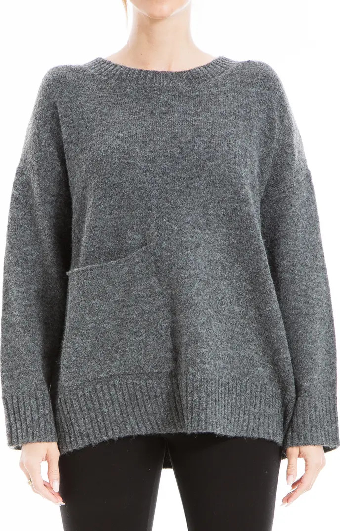 MAX STUDIO Oversize Asymmetric Pocket Pullover Sweater | Nordstromrack | Nordstrom Rack