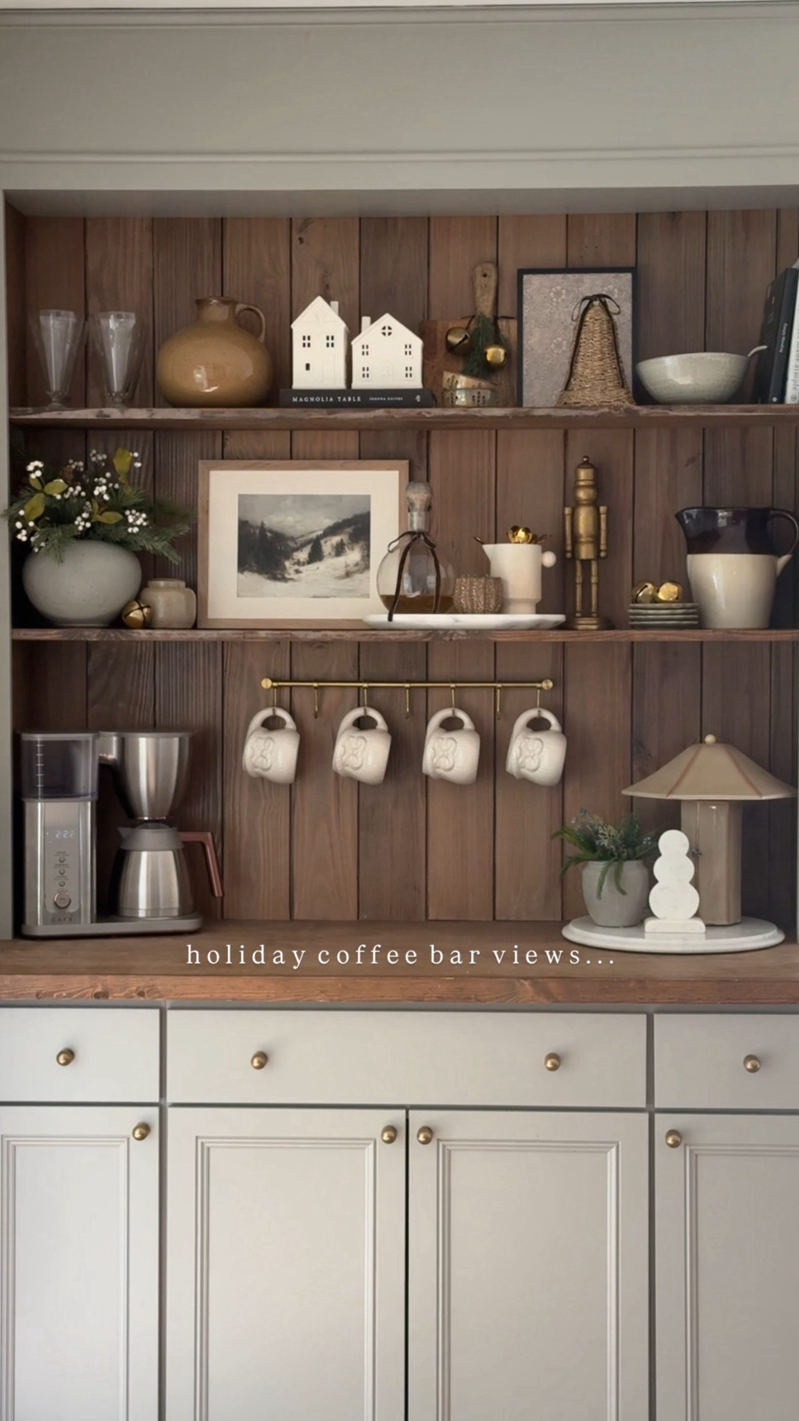 Coffee bar | holiday coffee bar views | winter decor | Christmas decor | coffee bar decor | coffee bar styling | shelf styling | amazon finds | target | studio McGee lamp 

#LTKFindsUnder50 #LTKHoliday #LTKHome