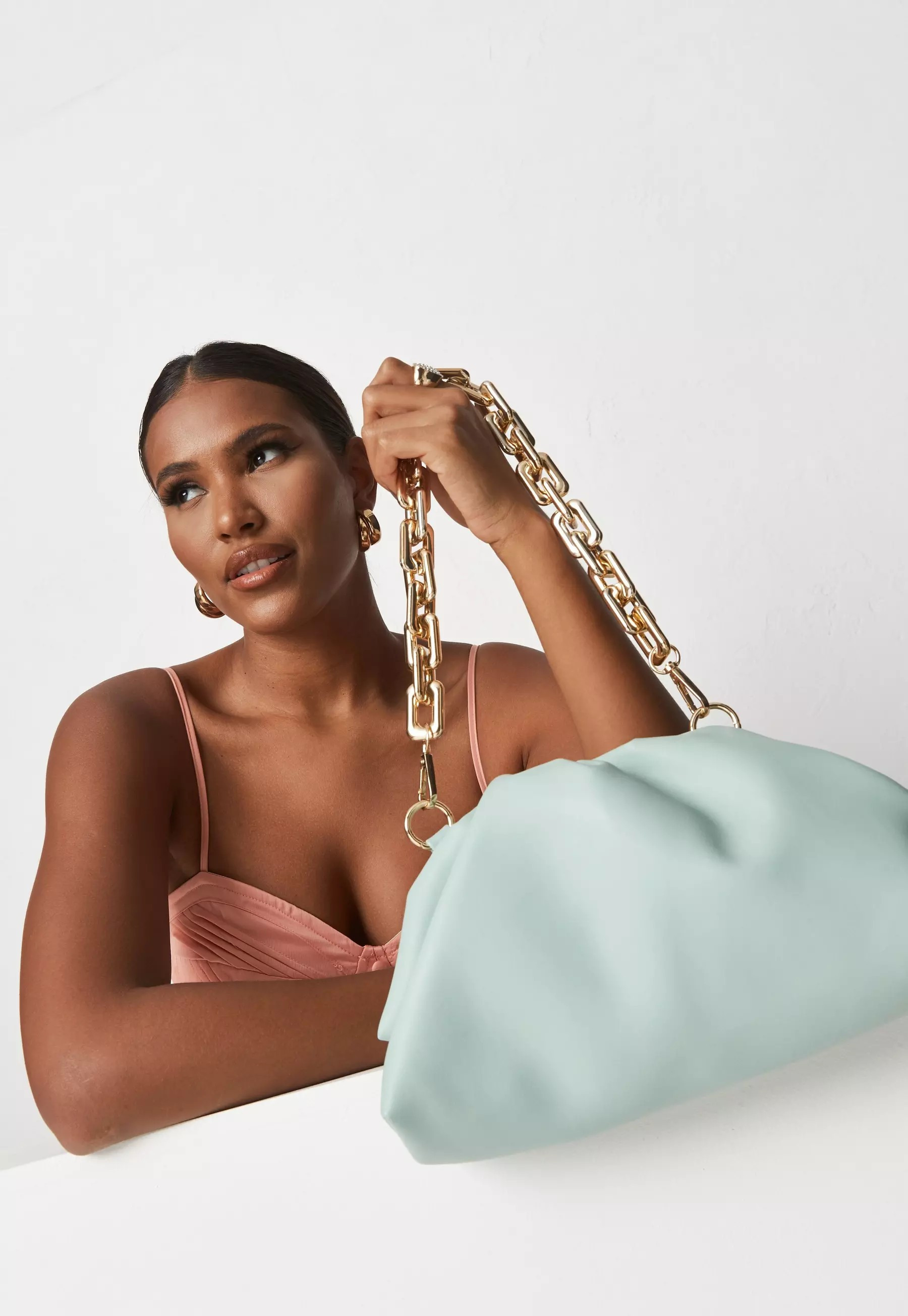 Missguided - Sage Rectangular Chain Pouch Bag | Missguided (US & CA)