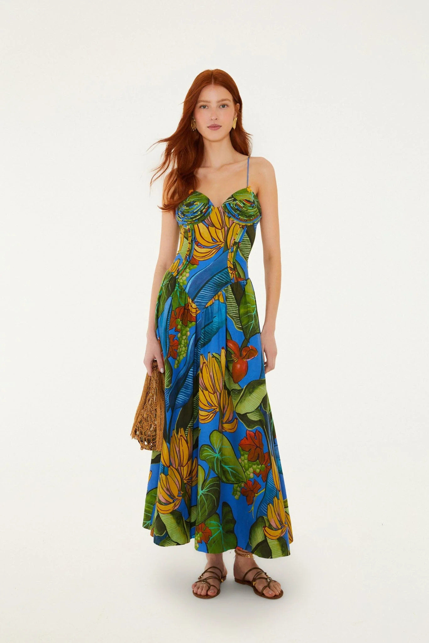 Blue Banana Grapes 3d Bodice Sleeveless Maxi Dress | FARM Rio | FarmRio (US)