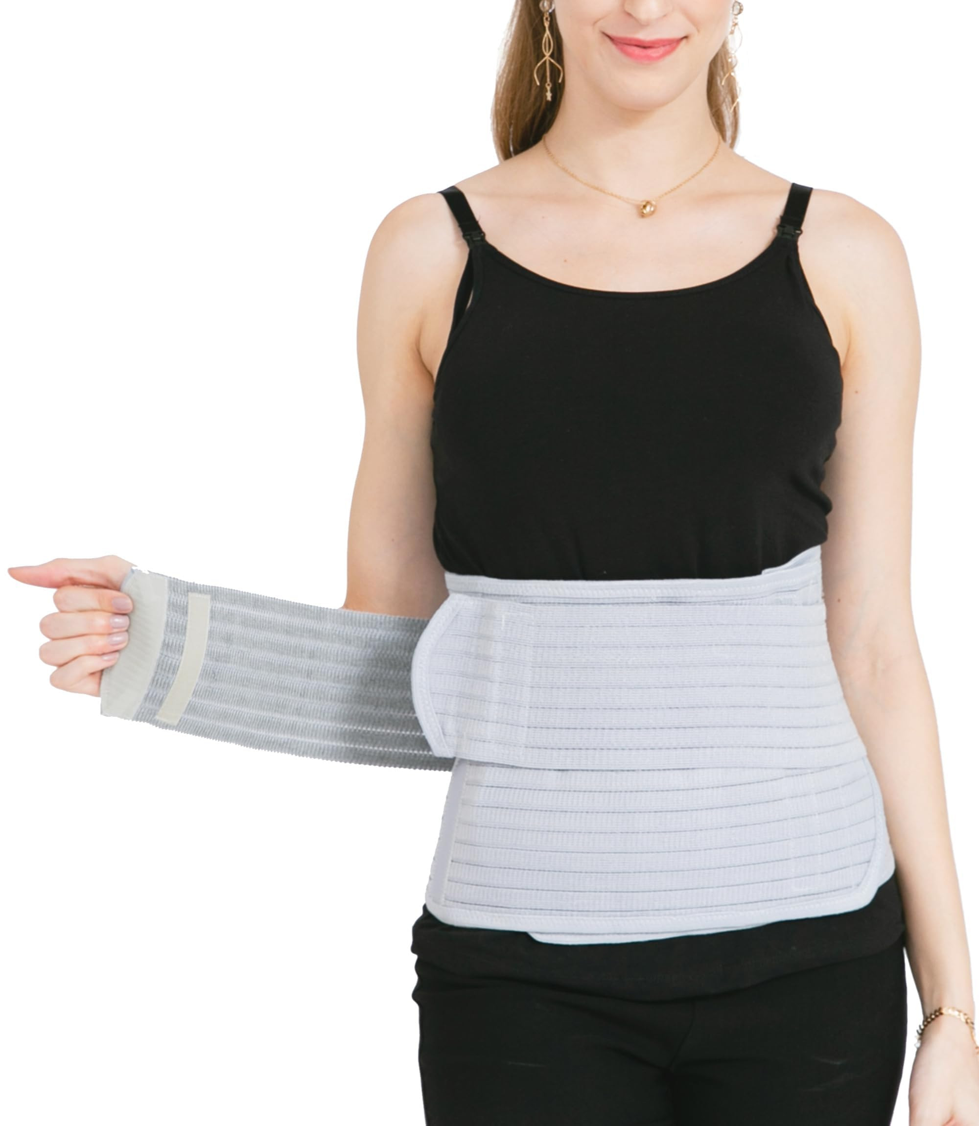 Postpartum Belly Band C Section Belly Binder Wrap Post Surgery Back Pain Waist Relief(Polyester M... | Amazon (US)