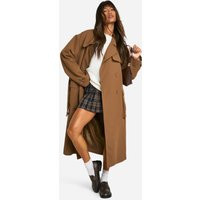 Womens Belted Trench Coat - Brown - 12 | boohoo (US & Canada)