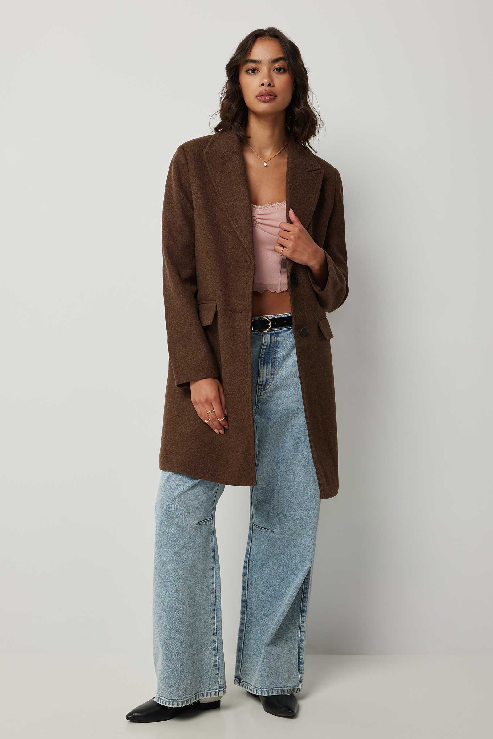Two-Button Brushed Coat | Ardene