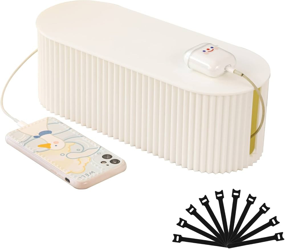 FABROK Cable Management Box with 10 Cable Ties, Large Cable Organizer Box for Power Strips, Surge... | Amazon (US)