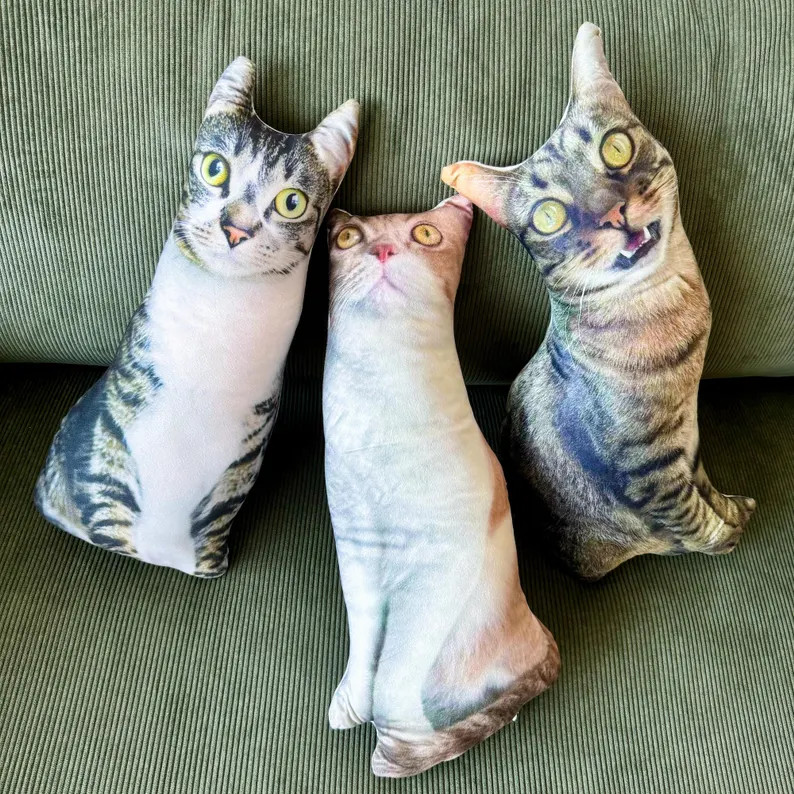 Cat Photo Pillow, Custom Realistic Dog Pillow, Pet-shaped Pillow, Pet Photo Pillow, Gift for Cat ... | Etsy (US)