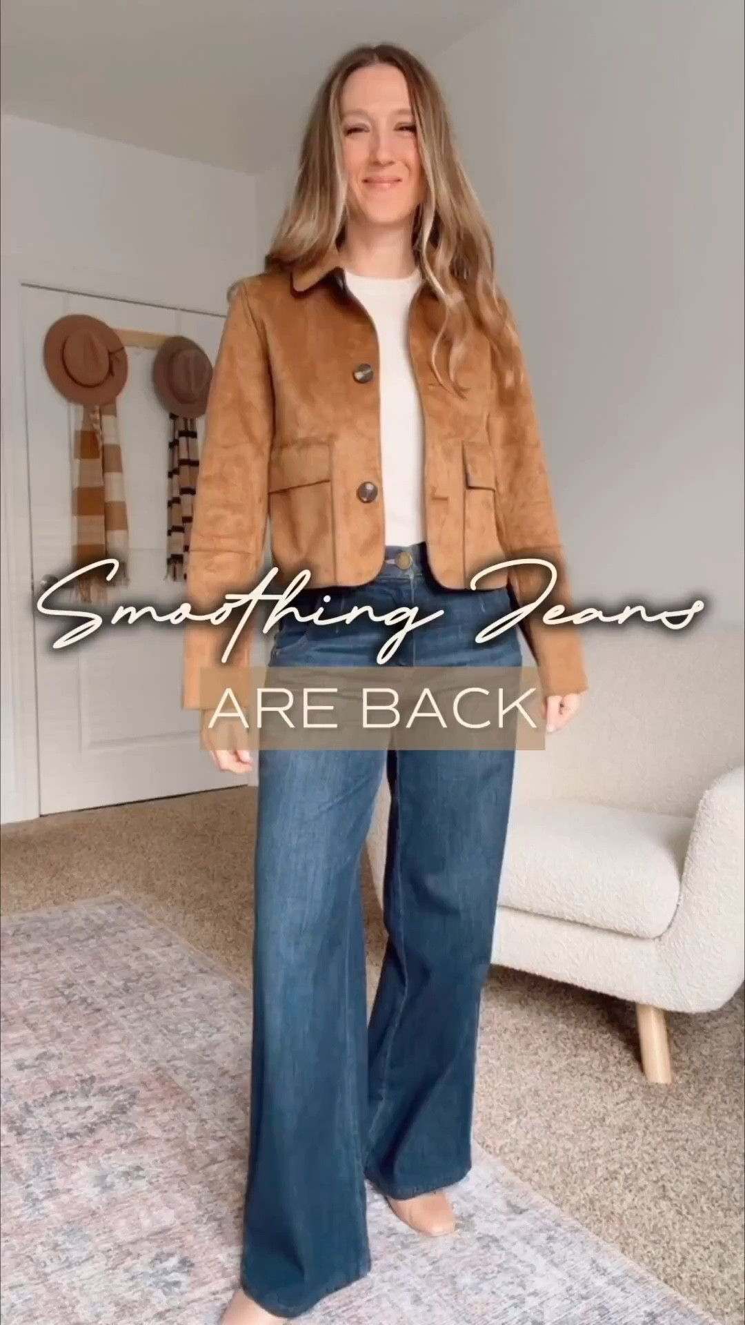 These smoothing jeans are back and they are so good. The fabric holds you in just enough, the leg is flattering, and they give that polished denim look that works for everyday or dressed up.

smoothing jeans, flattering wide leg jeans, dark wash denim outfit, sculpting jeans, everyday chic style, elevated casual look, spring denim trends, affordable wardrobe staples

#LTKWorkwear #LTKOver40 #LTKSeasonal