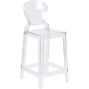 Flash Furniture Ghost Barstool with Tear Back in Transparent Crystal | Amazon (US)