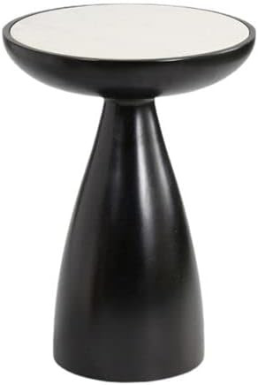 Amazon.com: CraftThink Coffee Table, Mid-Century Modern Marble Round Top End Table Solid Wood Ped... | Amazon (US)