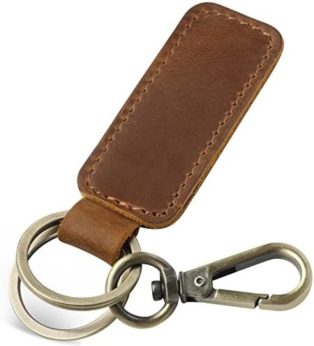 Jack&Chris Genuine Leather Car Keychain, Universal Key Fob Keychain, Leather Key Chain Holder for... | Amazon (US)