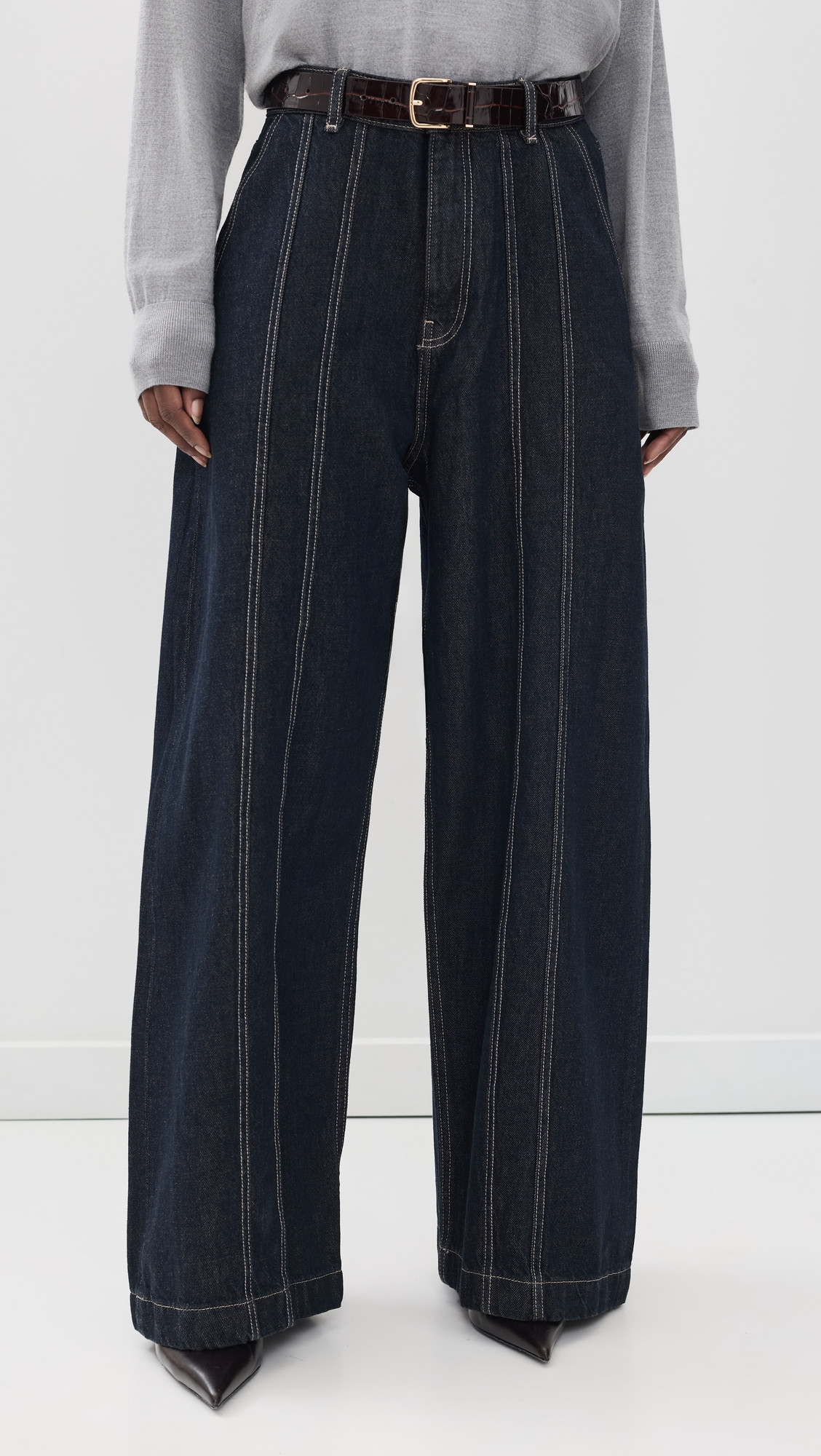 DL1961 Becca Low-Slung Baggy Pants midnight run aura (highluxe) 31 | Shopbop