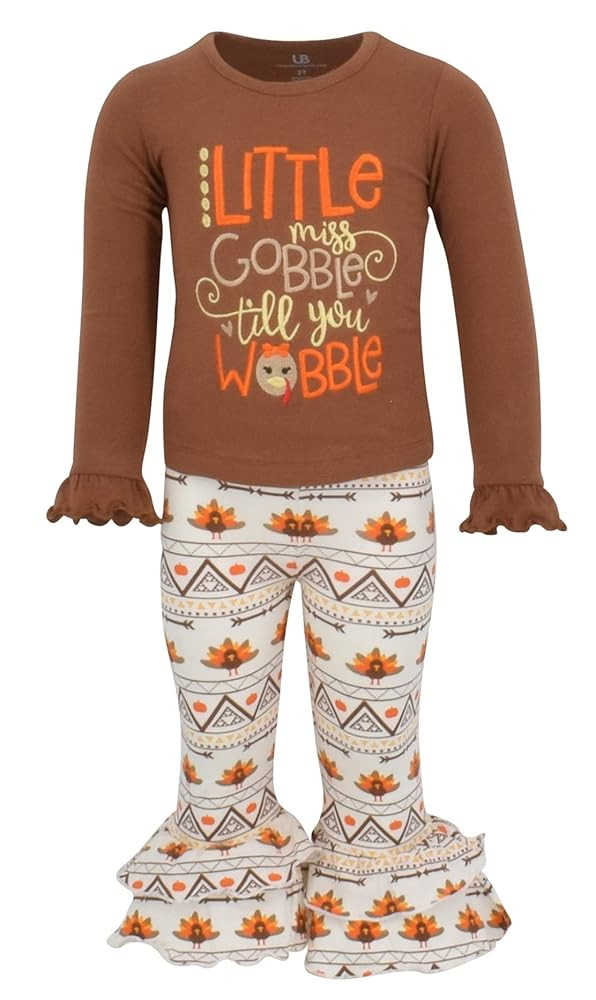 Unique Baby 2 Piece Girls Double Ruffle Leggings and Long Sleeve Shirt Clothes Set Kid and Toddle... | Amazon (US)
