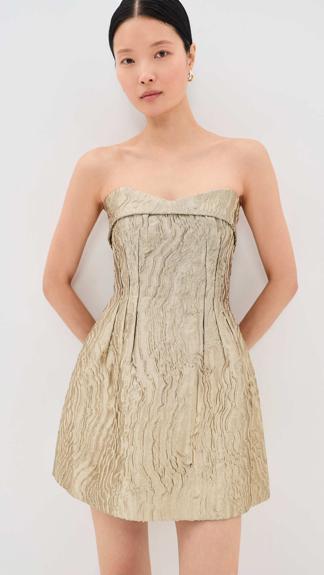 SIMKHAI Darcie Mini Dress Light Gold 8 | Shopbop