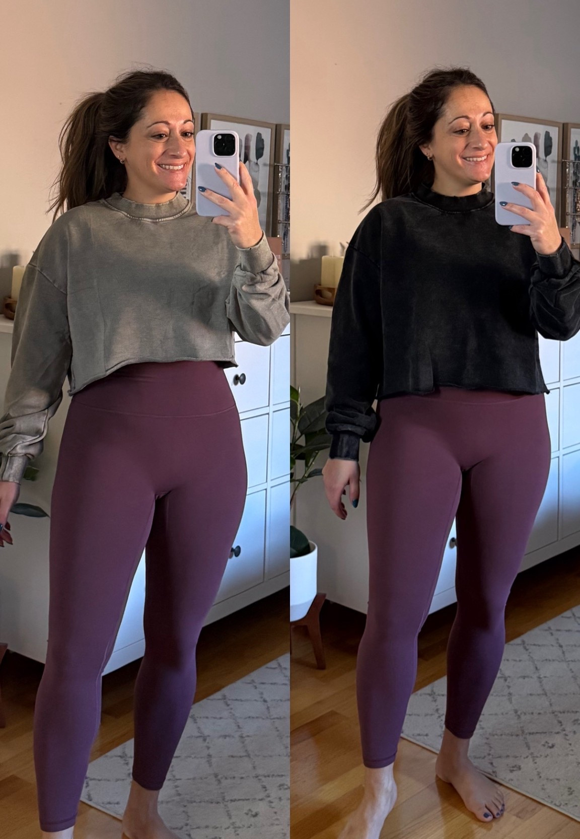 CUTE cropped sweatshirt! It’s a little snug in the neck area, just a heads up! Not too bad and I stretched it a bit.  
THESE LEGGINGS THO- my fave. Hold up better than the one 3x its price. Come in petite and regular!

#LTKPetite #LTKOver40