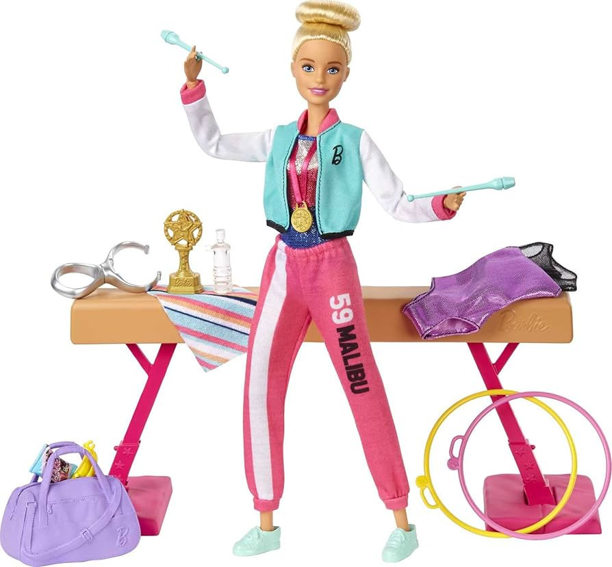 Barbie Careers Playset, Blonde Gymnast Doll with Balance Beam, Twirling Toy & 15+ Accessories Inc... | Amazon (US)