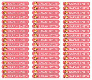 50 Personalized Adhesive Labels, 6 x 1 cm, for Marking Objects, Books, Lunch Boxes, etc. Coral Co... | Amazon (US)