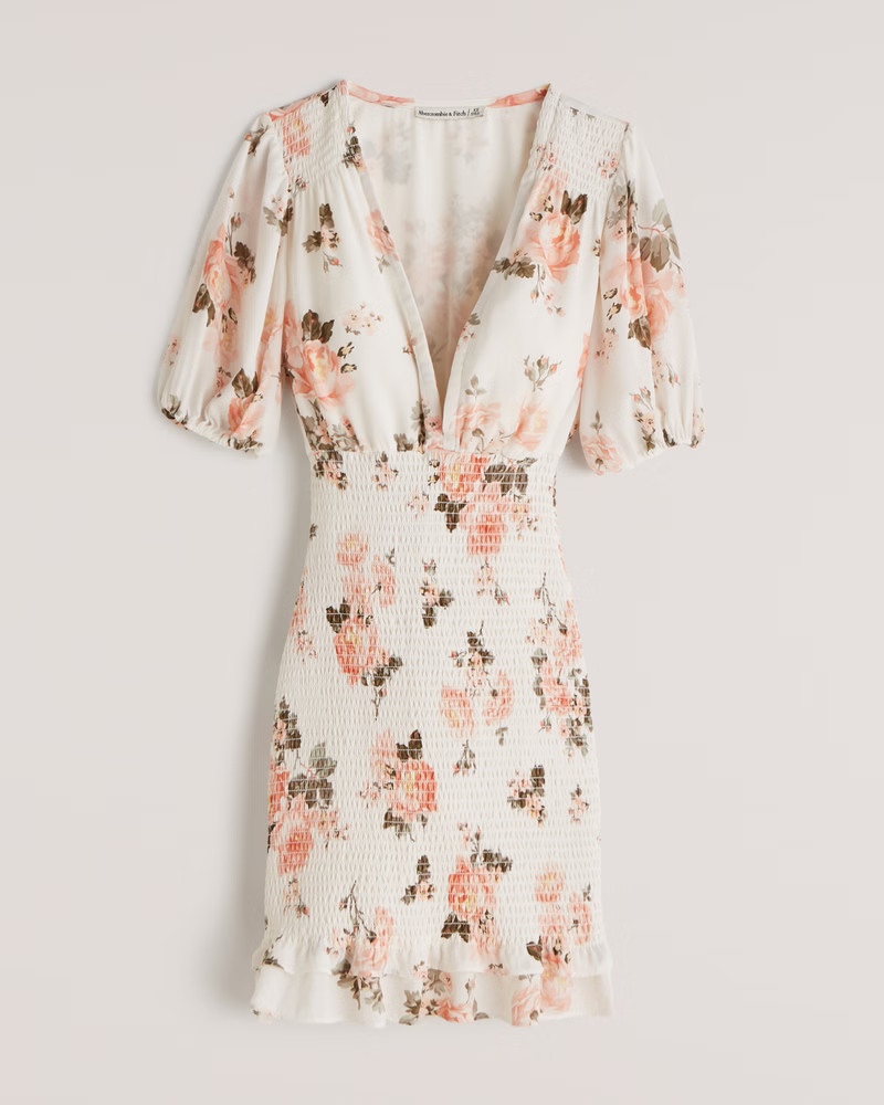 Smocked Waist Mini Dress | Abercrombie & Fitch (US)