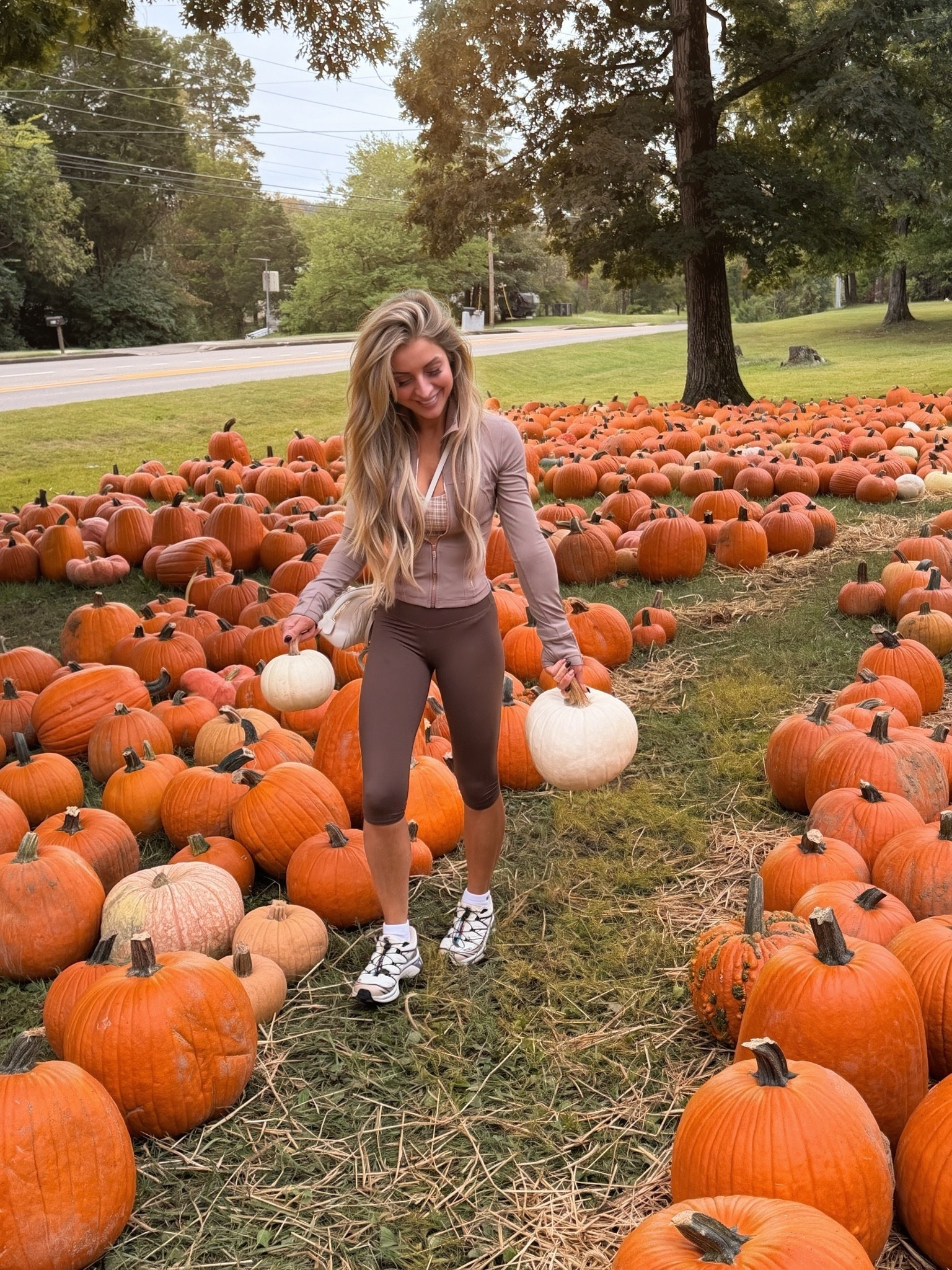 Pumpkin patch brown workout set