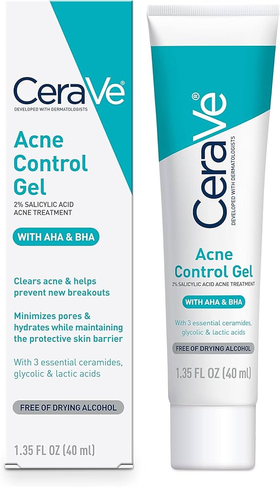 CeraVe Acne Control Gel, 2% Salicylic Acid Treatment With Glycolic Acid + Lactic Acids + Niacniam... | Amazon (US)