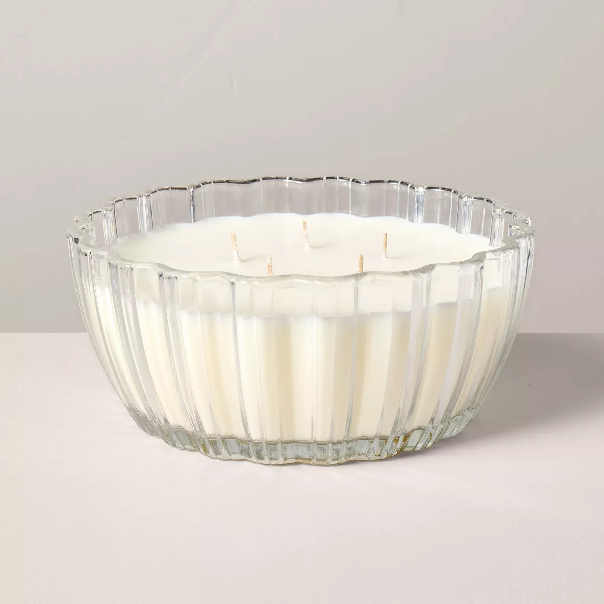 5-Wick Tinted Glass Lavender and Birch Ribbed Jar Candle Clear 28oz - Hearth & Hand™ with Magno... | Target