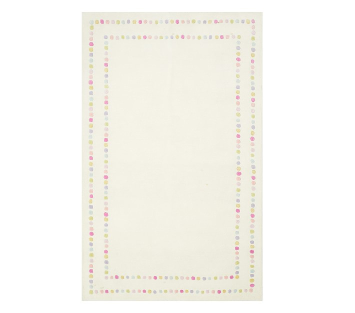 Pearl Dot Border Rug | Pottery Barn Kids