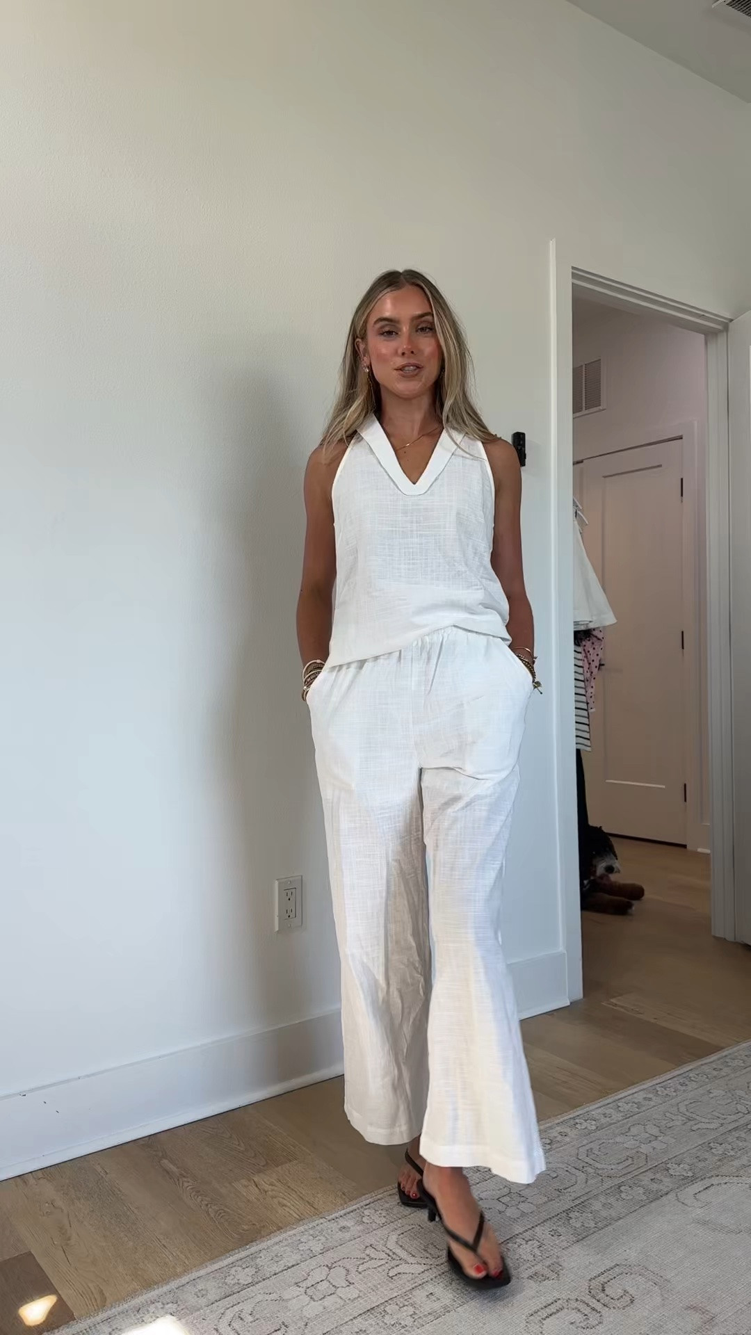 Amazon size small Women's 2 Piece Denim Outfits, Minimalist Halter Neck Top and High Waisted Wide Leg Pant Casual Travel Matching Set

#LTKootd #LTKSaleAlert #LTKSeasonal