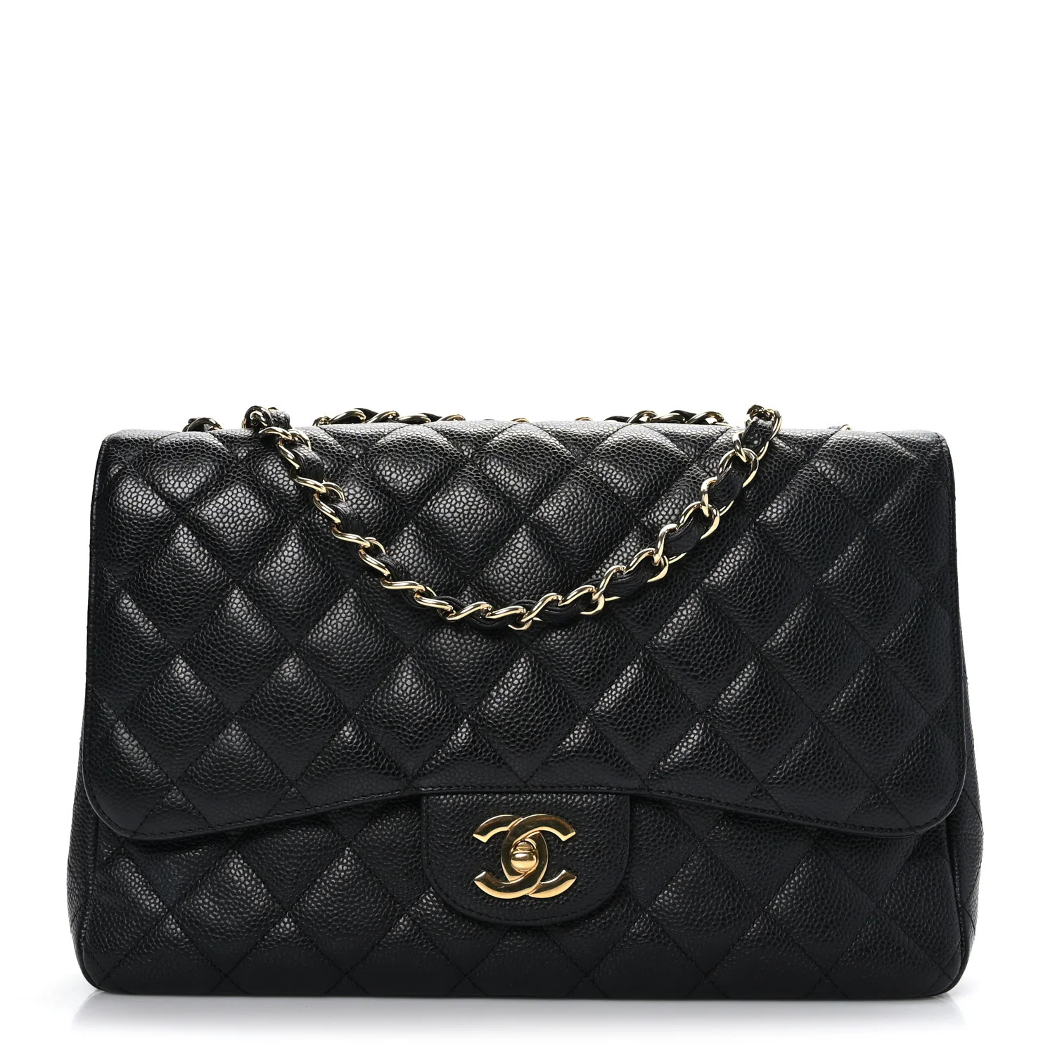 Caviar Quilted Jumbo Single Flap Black | FASHIONPHILE (US)