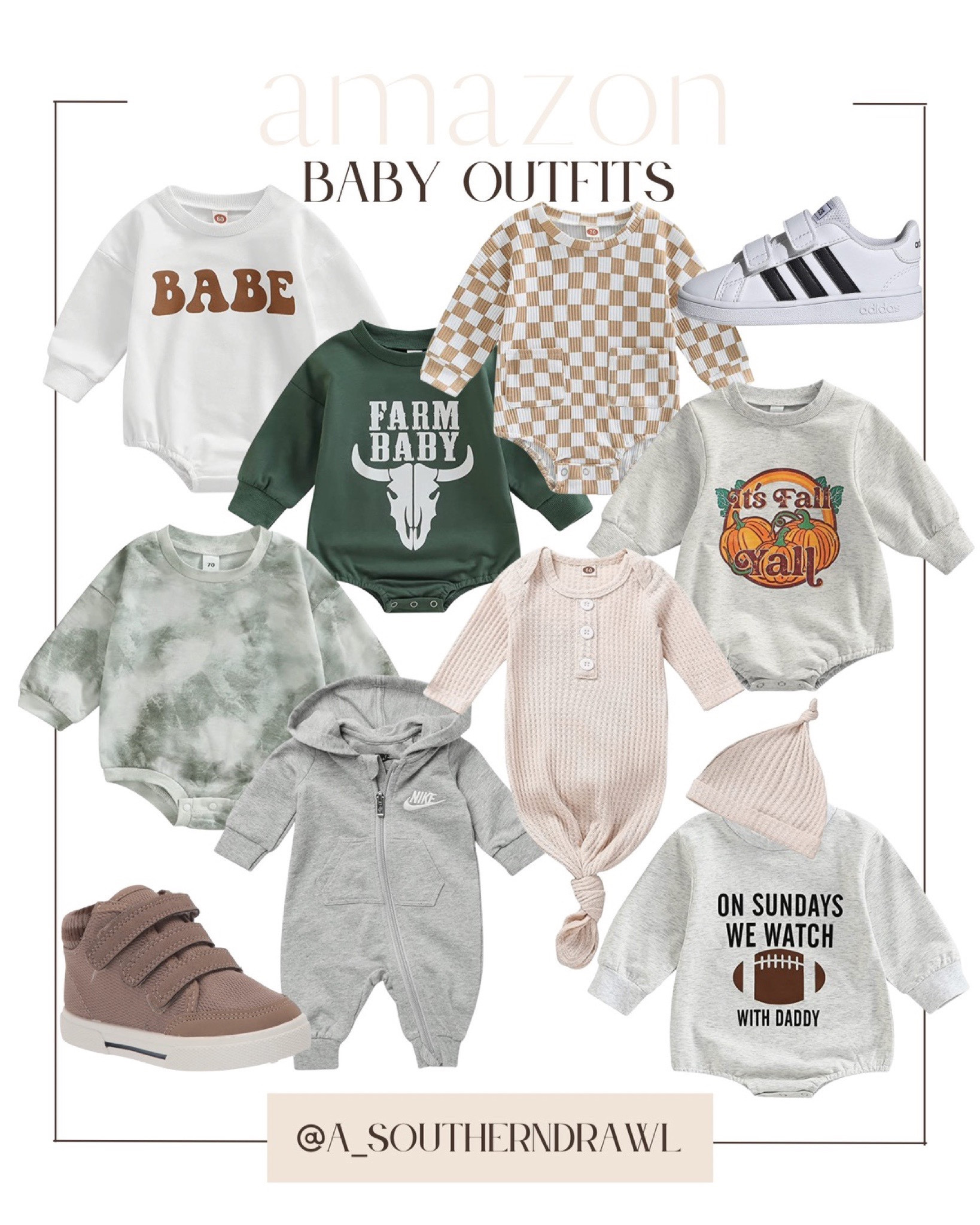 Amazon- amazon finds- baby clothes- toddler clothes- kids clothes- toddler shoes- toddler outfit- amazon baby finds- fall baby outfit- fall toddler outfit- newborn outfit- baby onesie- fall onesie- Nike baby clothes- tie dye baby clothes- infant onesie- outfit inspo- 



#LTKkids #LTKbaby #LTKunder50