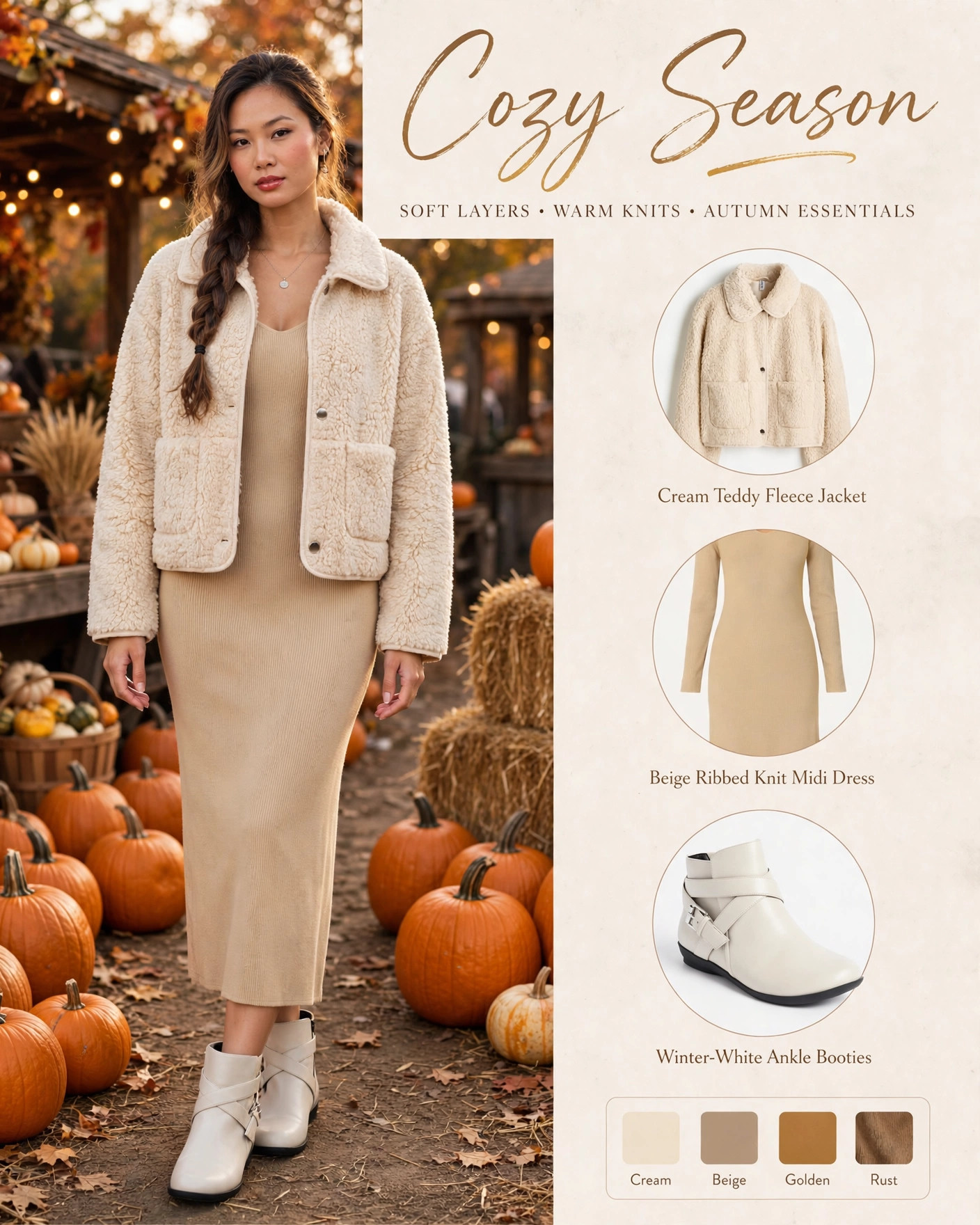 Cream Teddy & Beige Knit Dress — Shop my look below! #StyledBySarah #FallFashion #LTKFinds
Affiliate links — I earn from qualifying purchases 

 