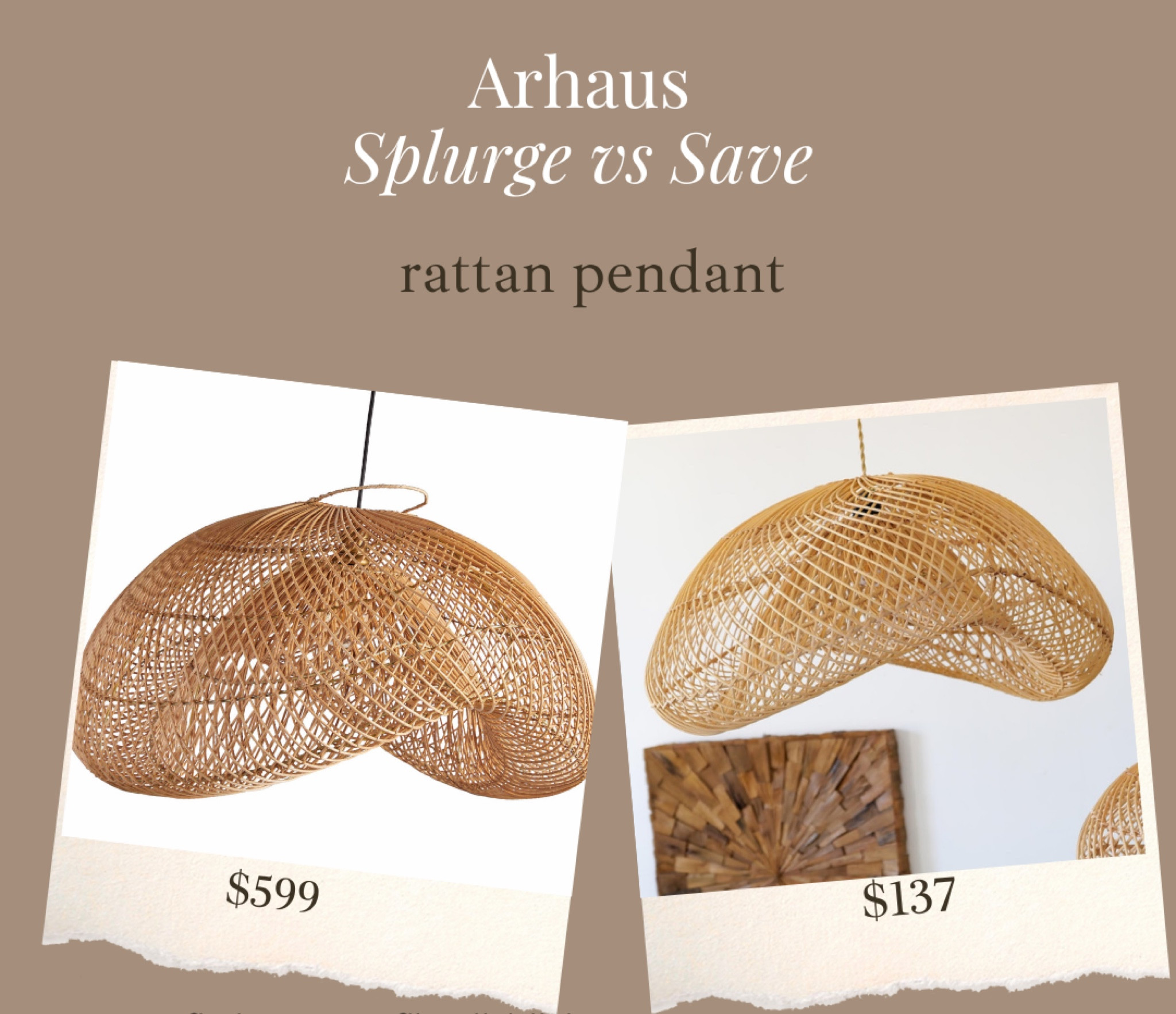 Gorgeous arhaus rattan pendant lookalike. More sizes available! Start at $137. Looks for less, home decor, neutral decor, modern decor, arhaus, looks for less, chandelier, accent furniture, accent chair, neutral aesthetic, arhaus, restoration hardware, bedroom decor, master bedroom, home update, diy home project, home remodel, organic modern decor, Scandinavian home, Japandi home decor 

#LTKhome #LTKFind #LTKsalealert