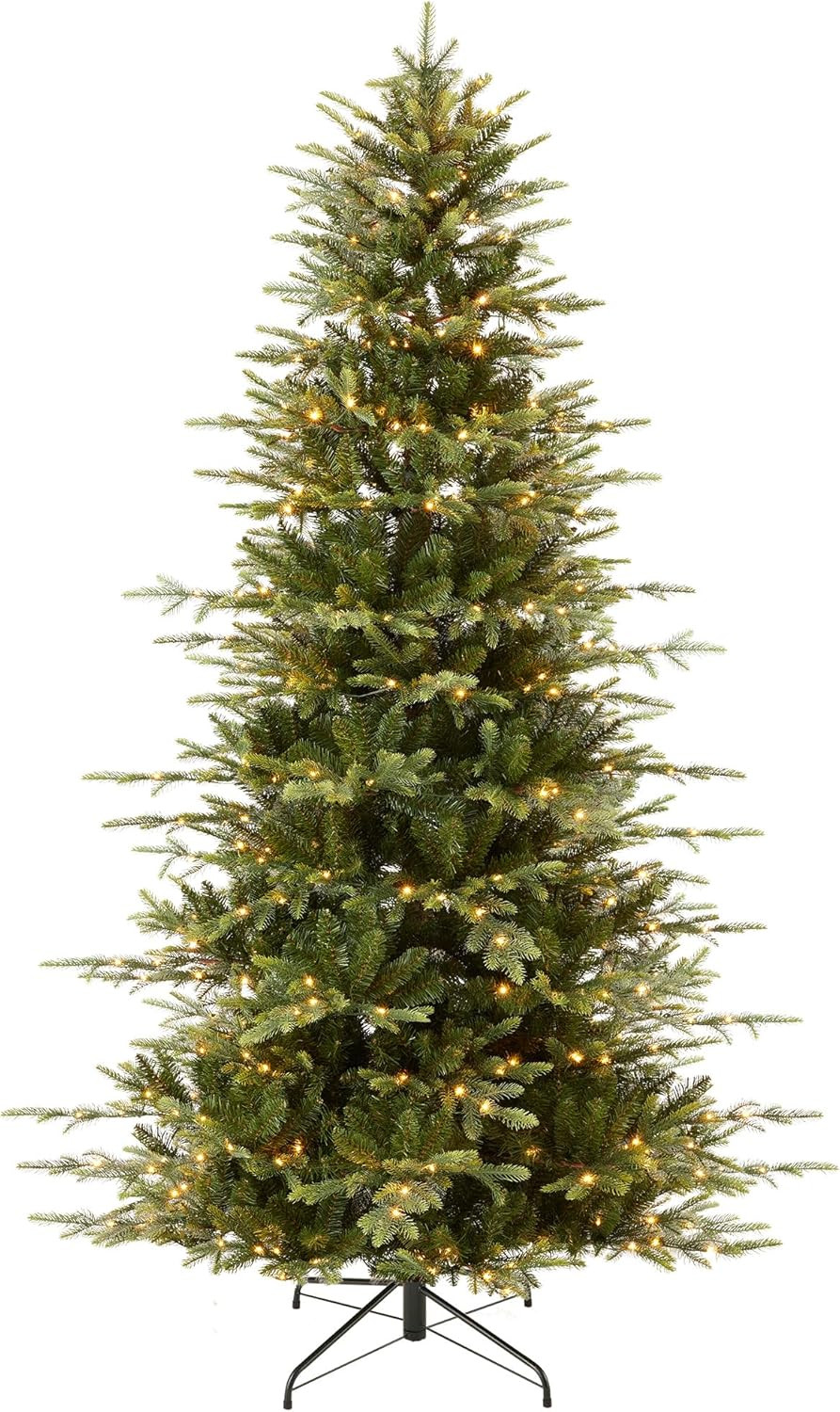Best Choice Products 7.5ft Pre-Lit Artificial Aspen Slim Christmas Tree, Noble Holiday Décor w/ 2,136 Branch Tips, 2-in-1 Multicolor LED Lights, Cordless Connection, Metal Stand | Amazon (US)