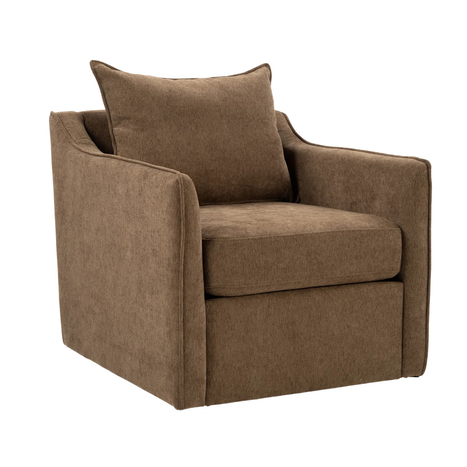 Wide Upholstered Swivel Accent Armchair, Full Back Chenille Lounge Chair, 360° Rotation, Modern ... | Wayfair North America