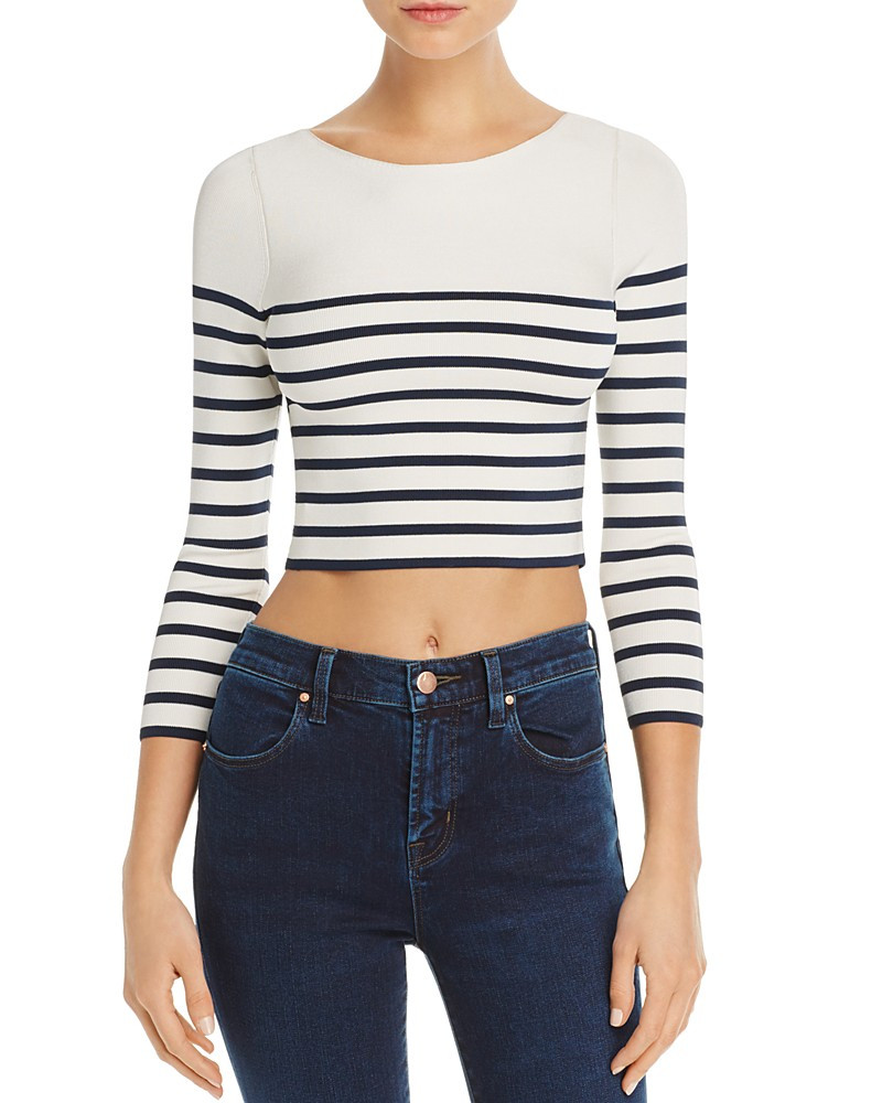 T by Alexander Wang Stripe Crop Sweater | Bloomingdale's (US)