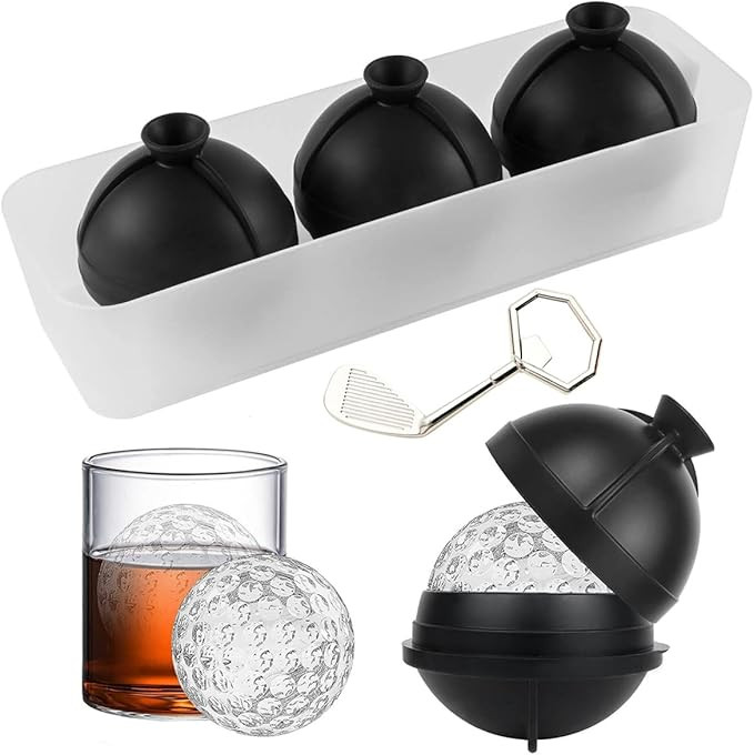 Golf Ball Ice Cube Molds Set of 3,Funny Golf Gifts for Golfers Men Women,2.4" Large Sphere Round ... | Amazon (US)