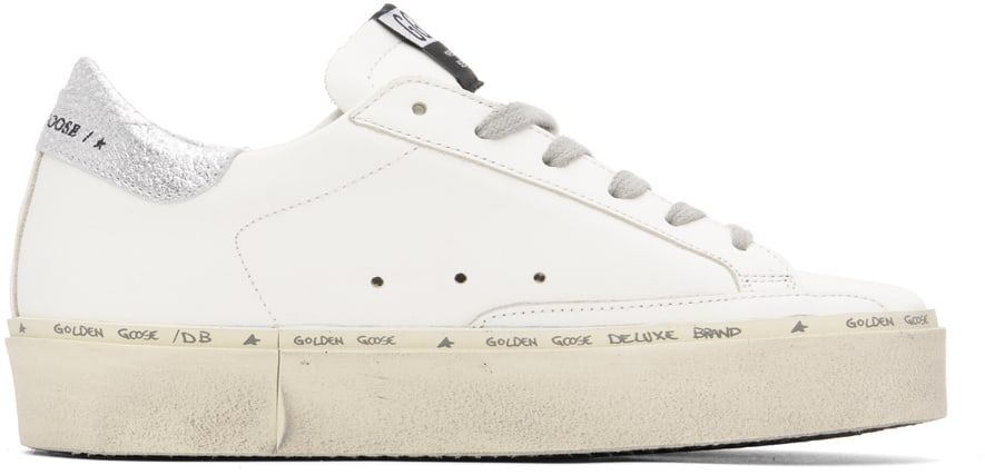 Golden Goose - White & Silver Hi Star Sneakers | SSENSE