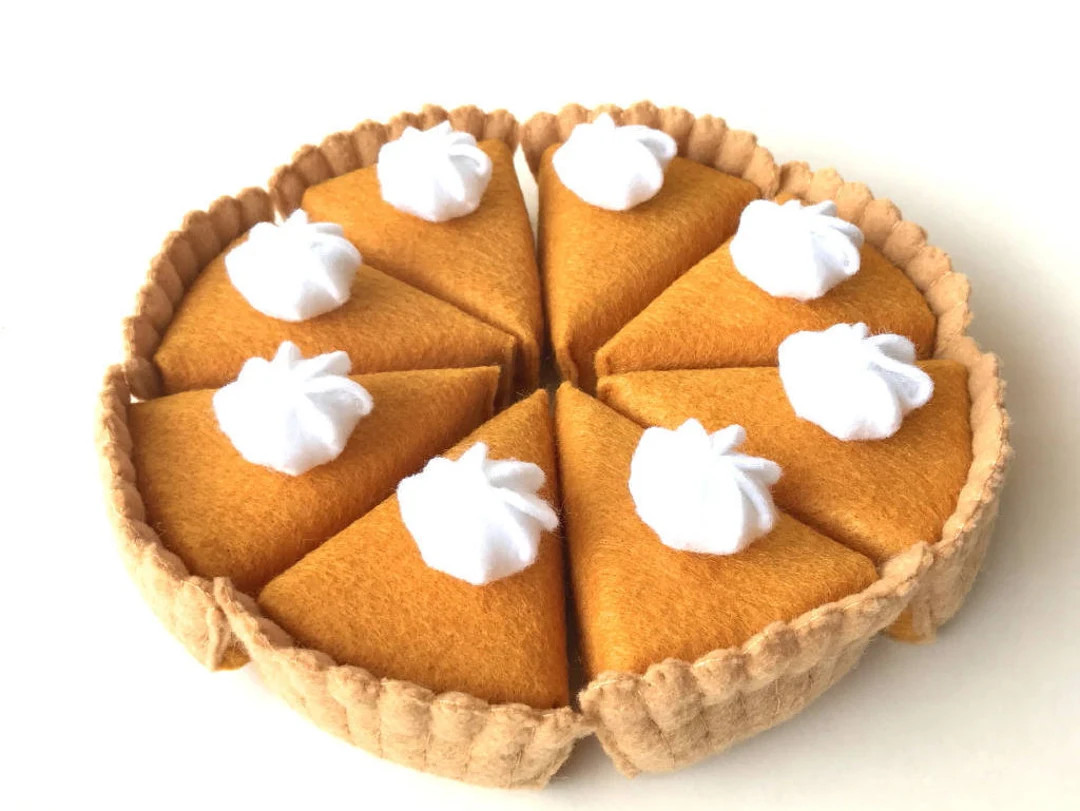 Handmade Felt mini Pumpkin Pie Slice: Thanksgiving Pretend Play Food and home decor | Etsy (US)